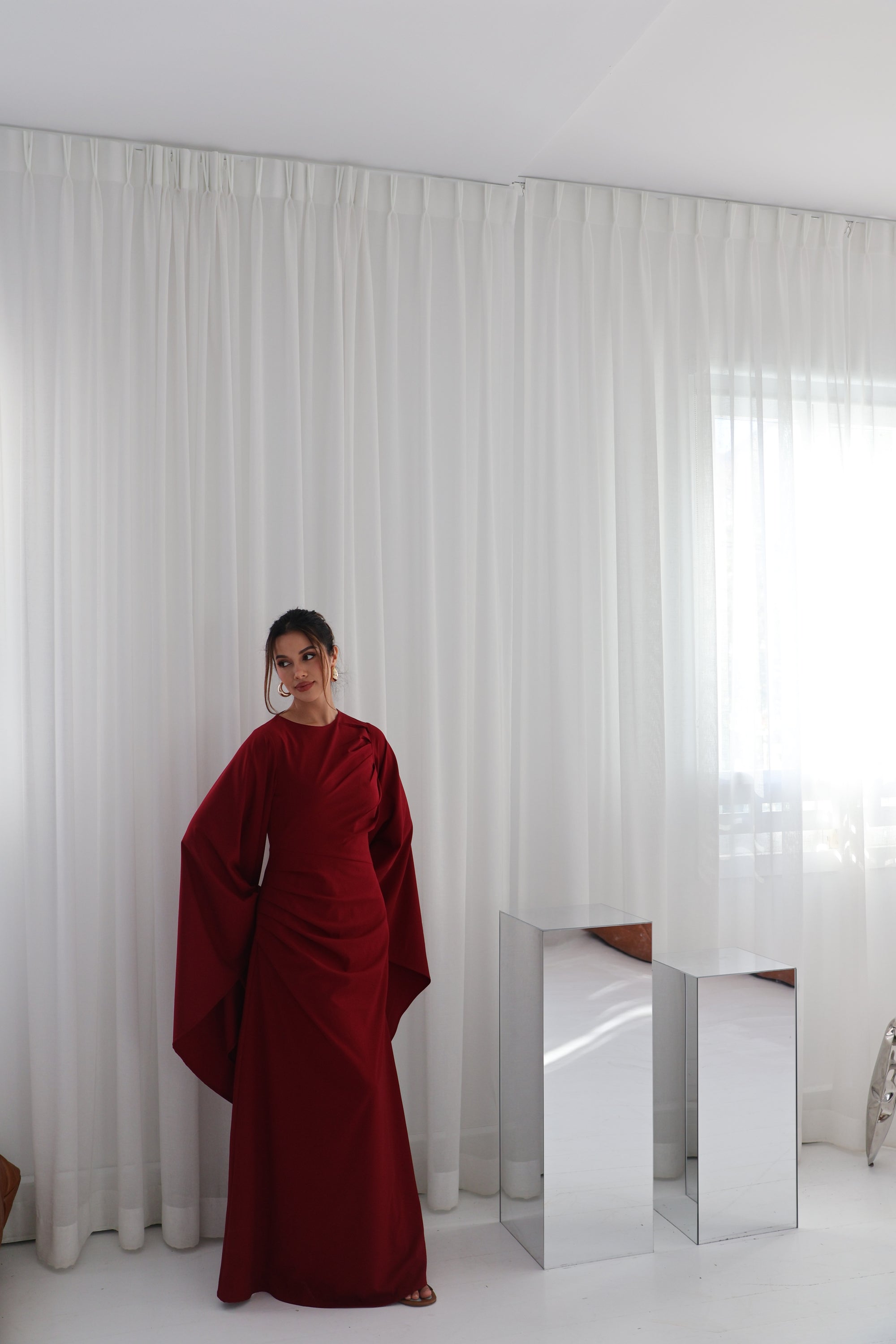 Imani Asym Sleeve Maxi Dress