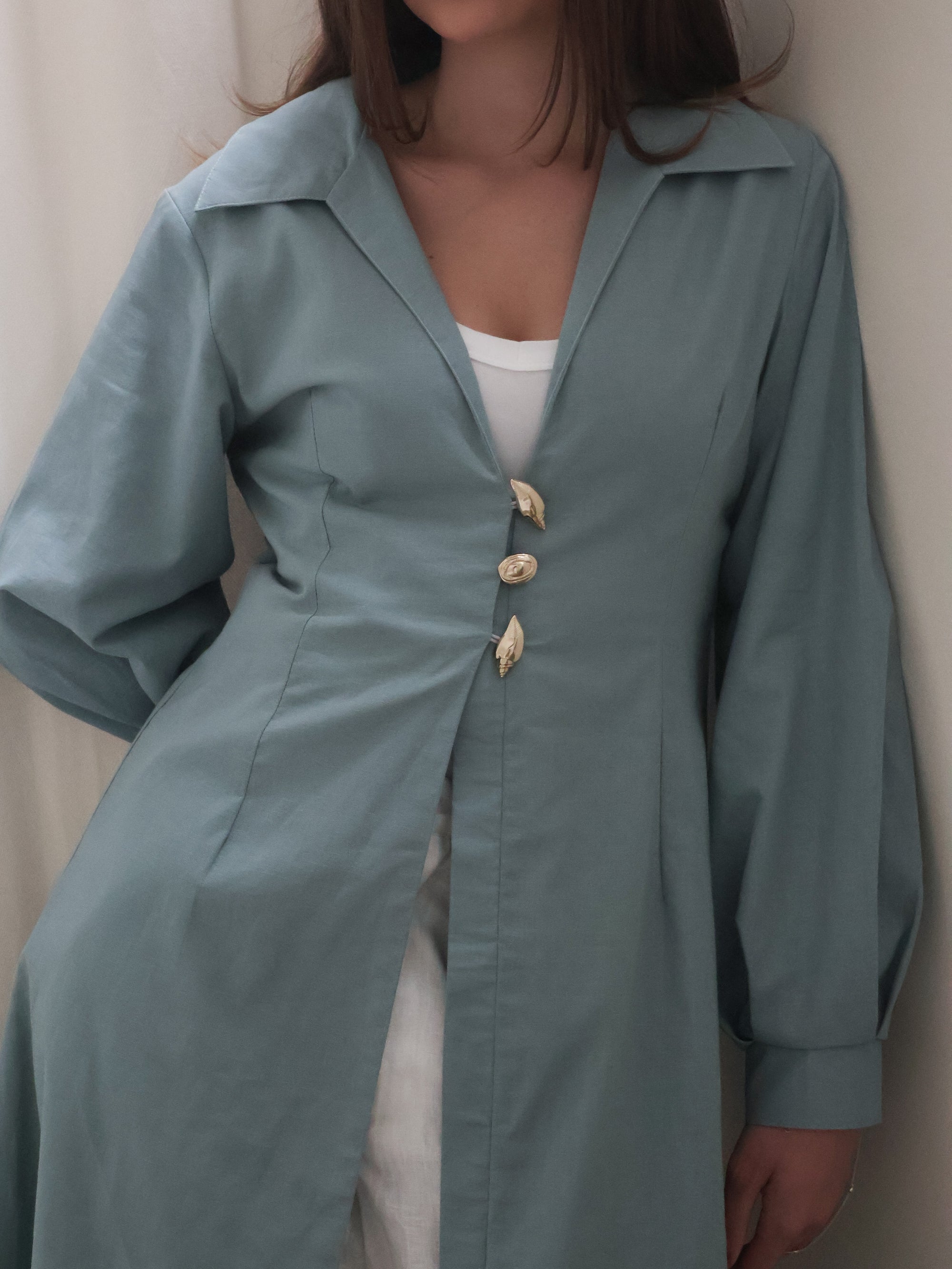 VERA LINEN SHELL HARDWARE KIMONO (PRE-ORDER)