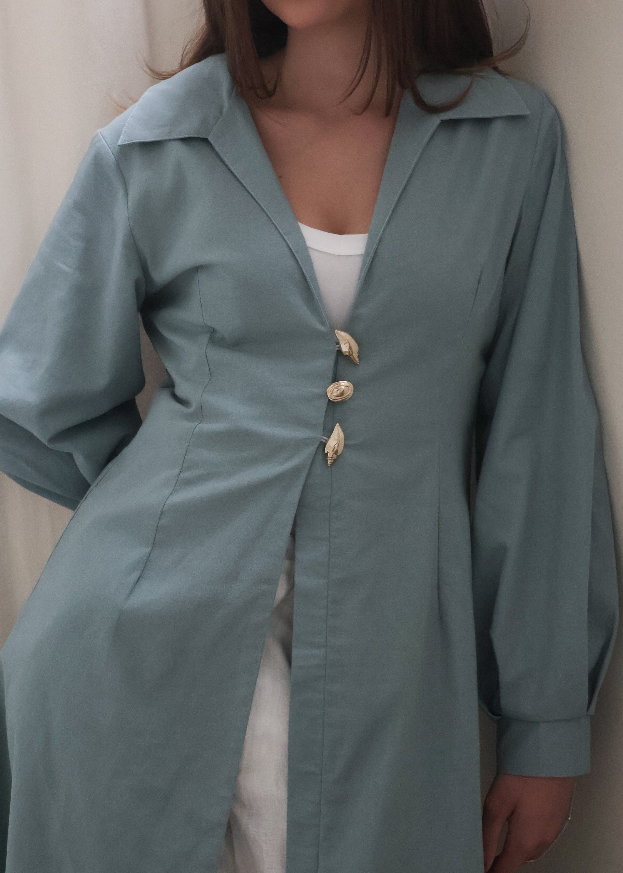 VERA LINEN SHELL HARDWARE KIMONO (PRE-ORDER)