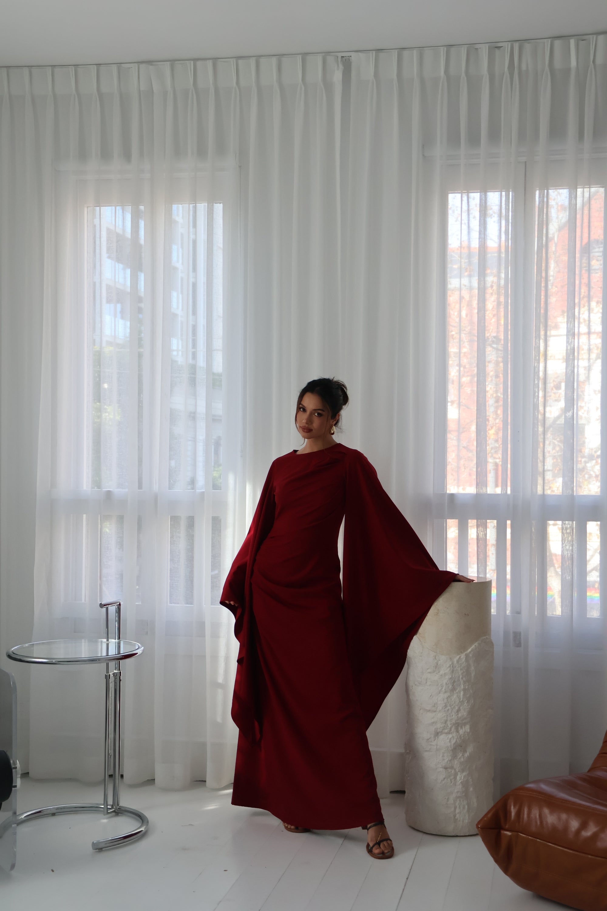 Imani Asym Sleeve Maxi Dress