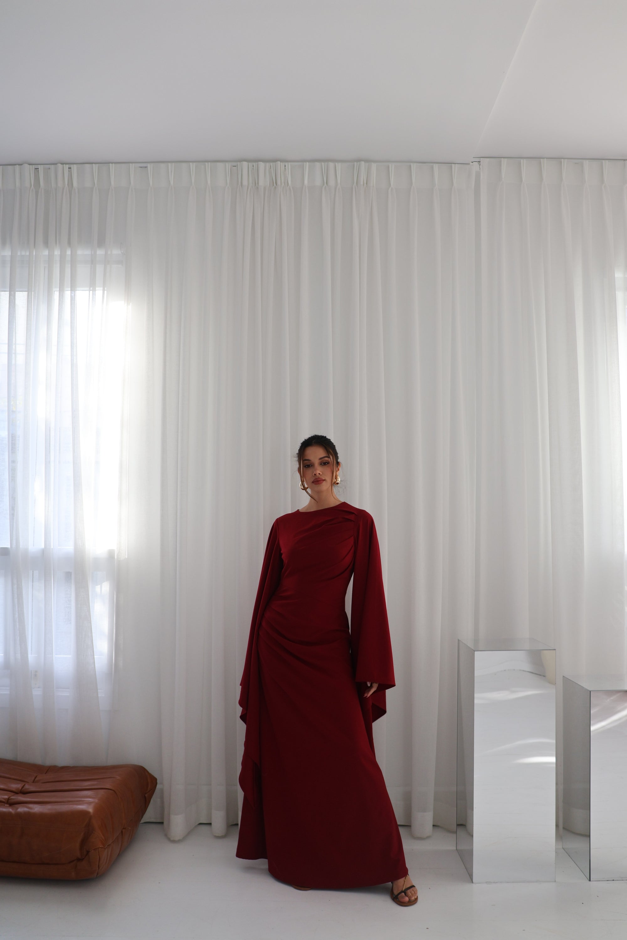 Imani Asym Sleeve Maxi Dress