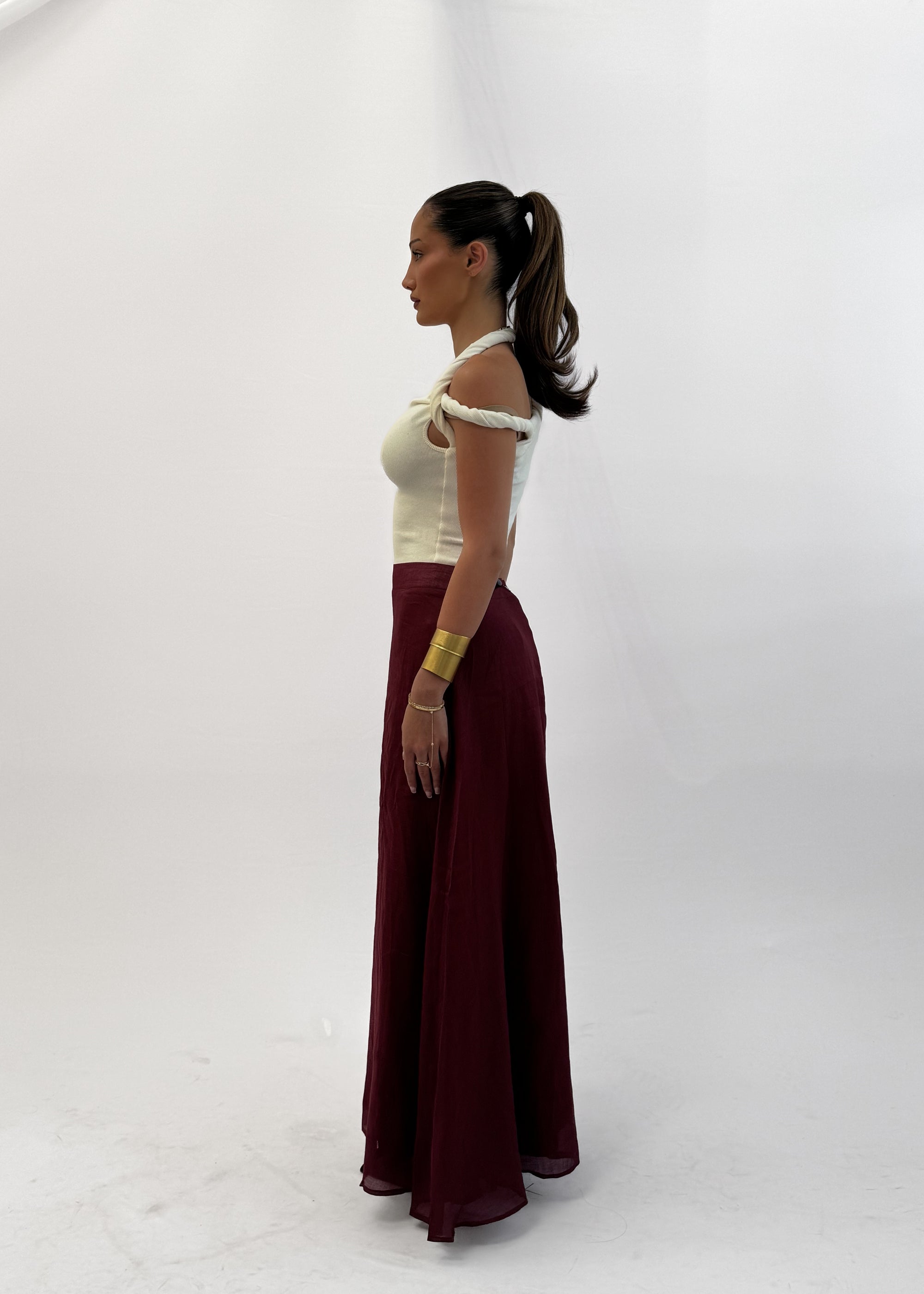 MÀRE A-LINE MAXI SKIRT - BORDEAUX