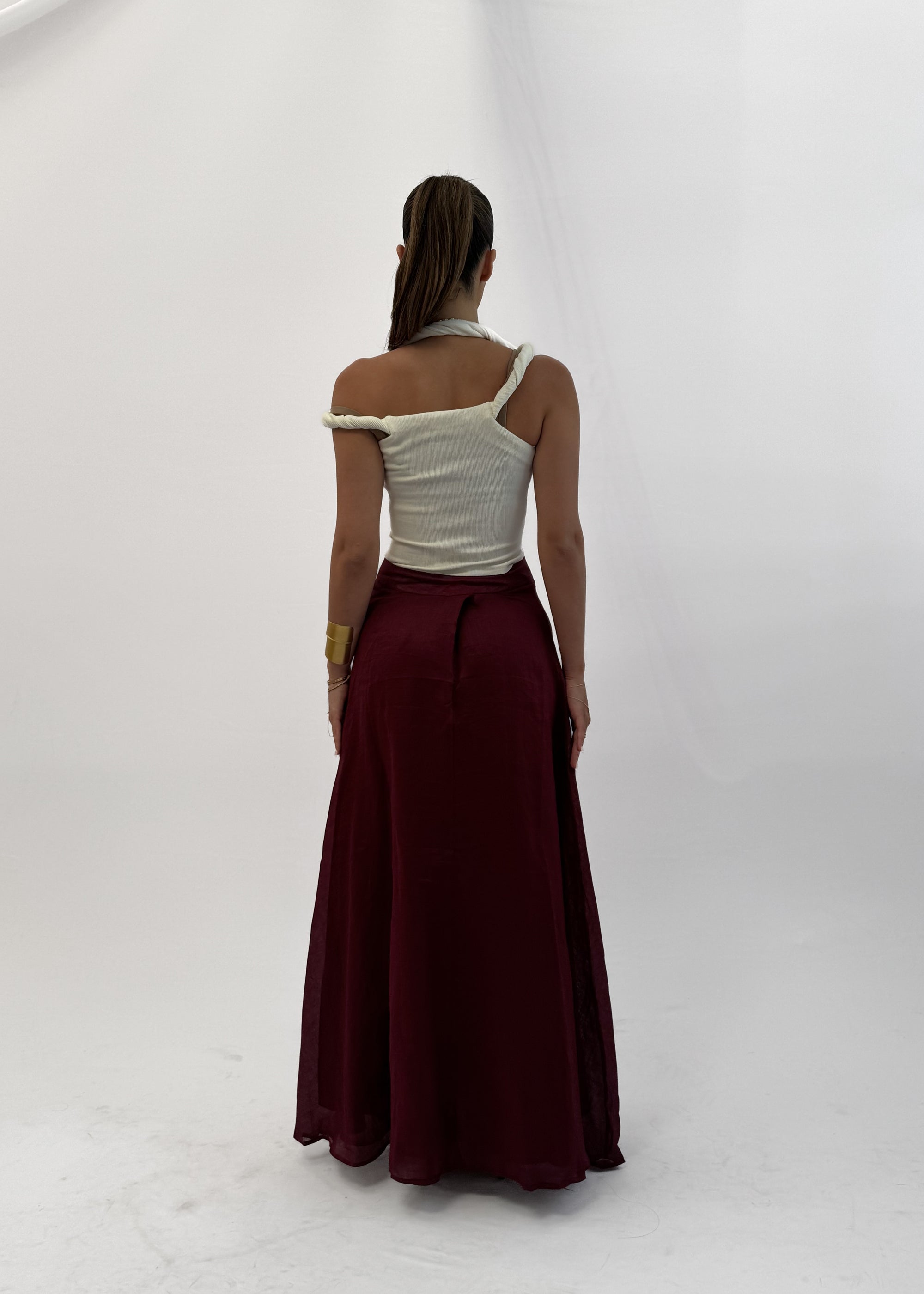MÀRE A-LINE MAXI SKIRT - BORDEAUX