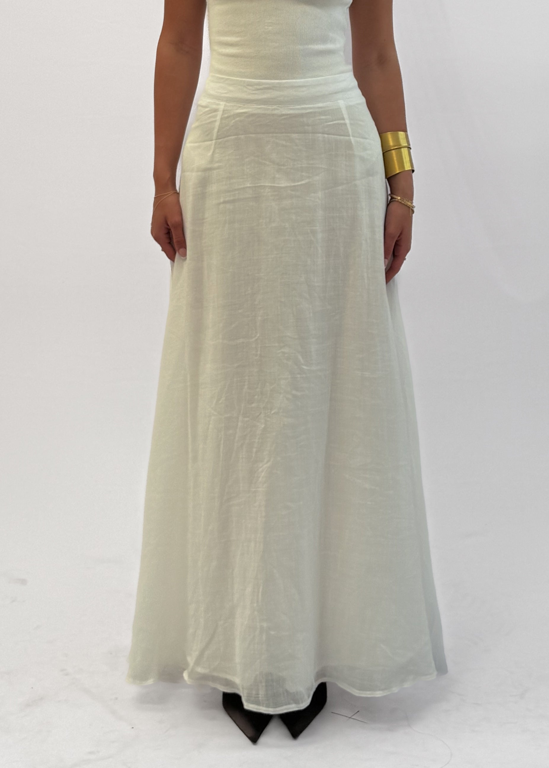 MÀRE A-LINE MAXI SKIRT - BLANC
