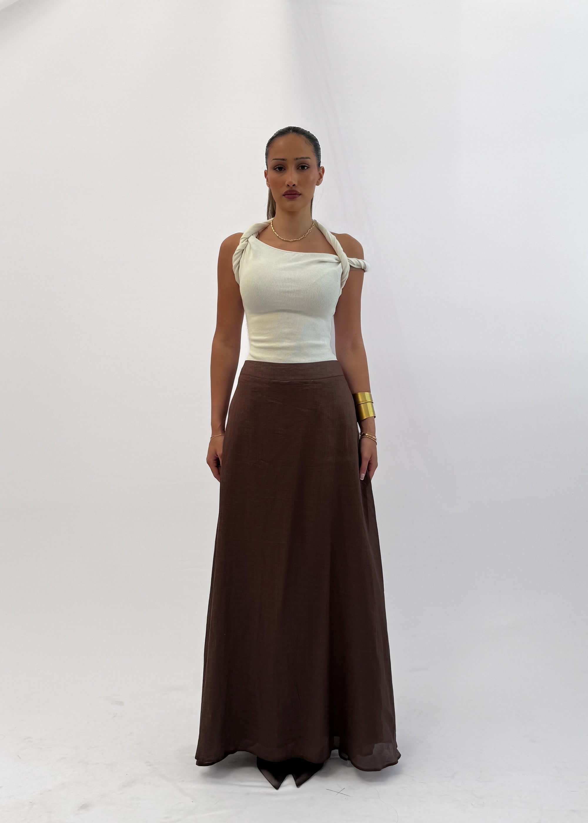 MÀRE A-LINE MAXI SKIRT - CHOCOLATE