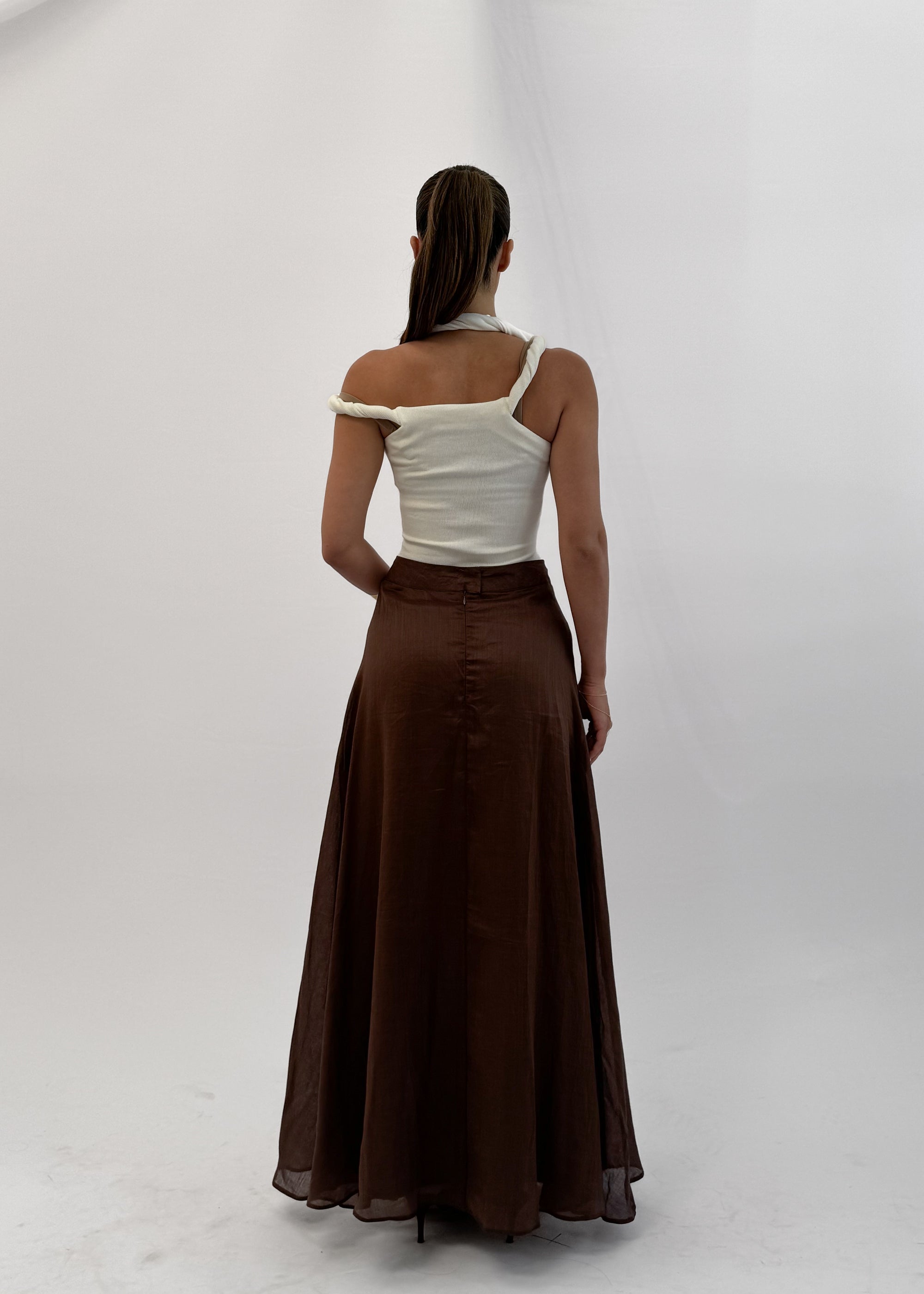 MÀRE A-LINE MAXI SKIRT - CHOCOLATE