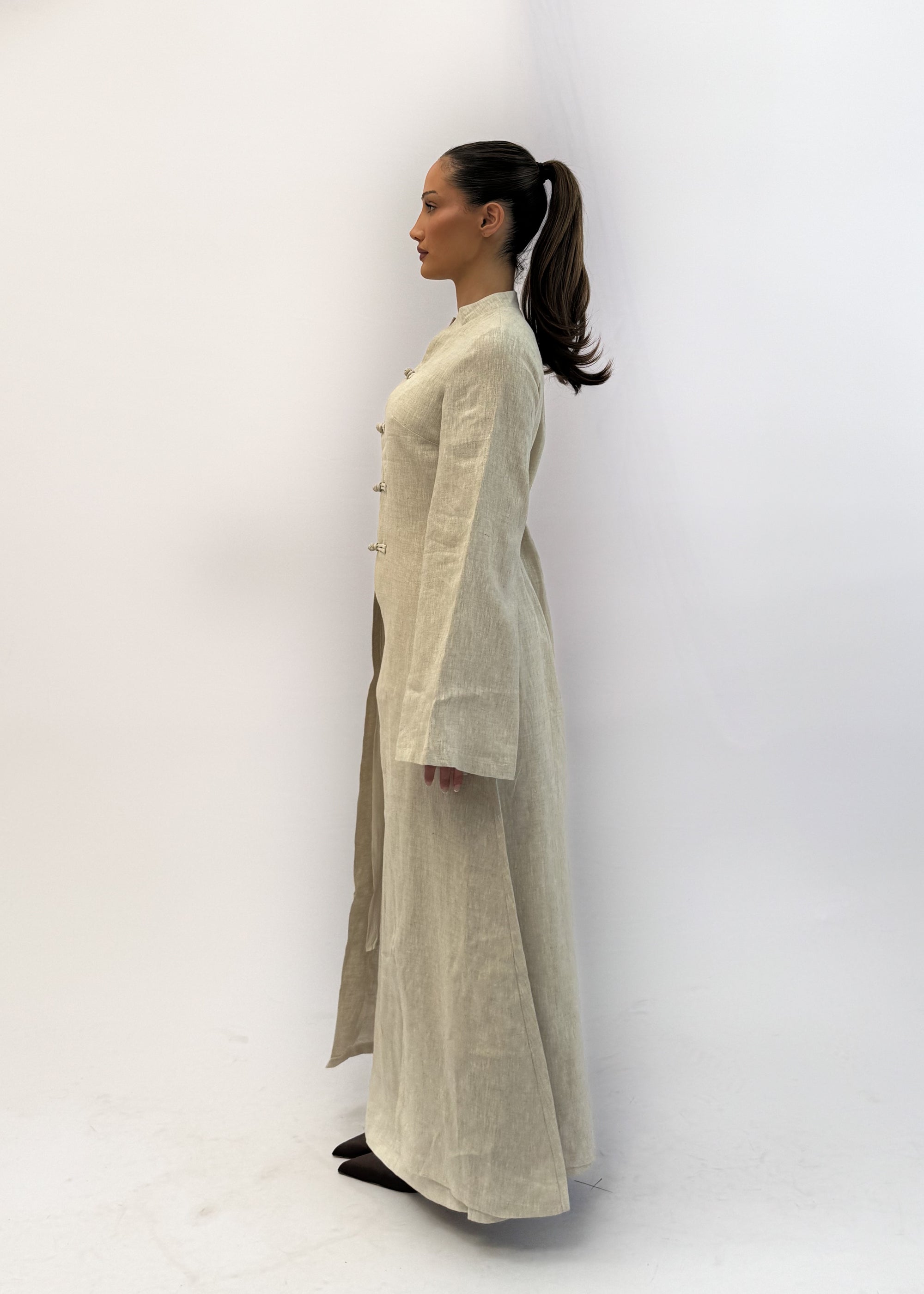 LOULA LINEN ASYM TOP AND SKIRT SET